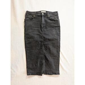 Mcguire denim black knee length denim pencil skirt size 26 cotton blend